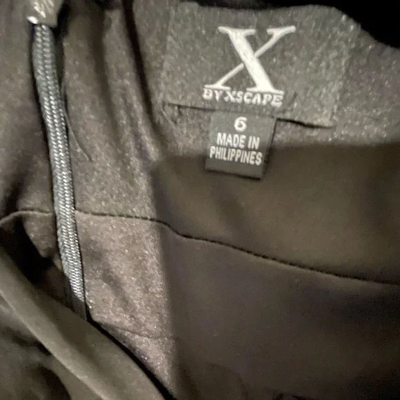 Xscape Black Illusion-Inset Mermaid Gown - Picture 10 of 10